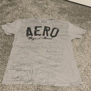 AERO Y2K Cotton Gray Graphic T-Shirt